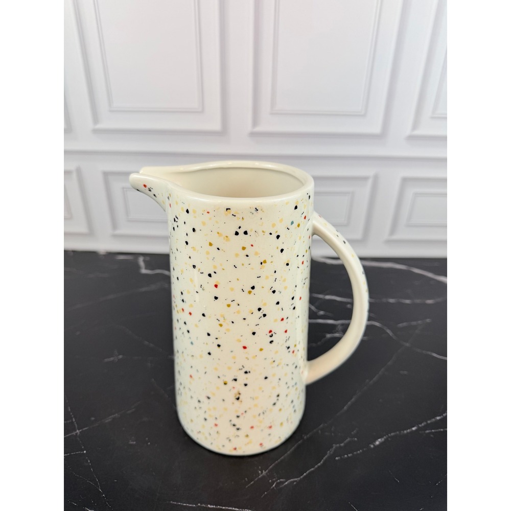 Newclassic Confetti Speckled Earthenware Pitcher 8 1/4" Tall EUC!